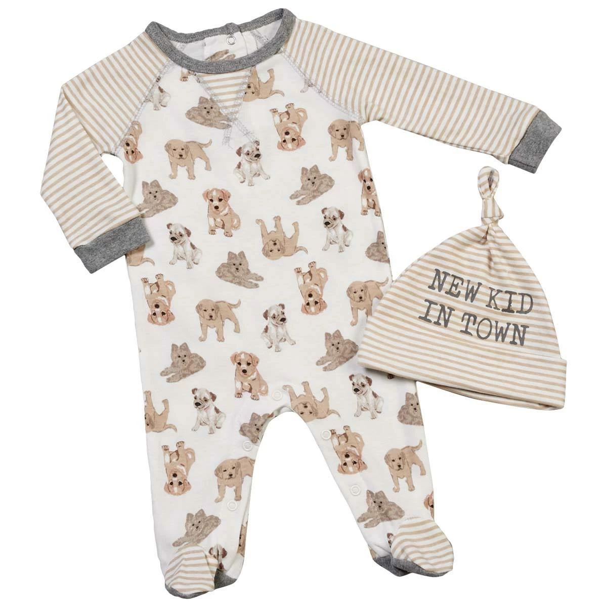 Pajamas Baby Boy (NB-9M) Baby Essentials Puppy New Kid In Town Sleeper 3 Pajamas Baby Boy (NB-9M) Baby Essentials Puppy New Kid In Town Sleeper