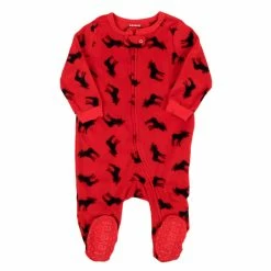 Toddler Unisex Leveret Moose Footie Fleece Pajamas
