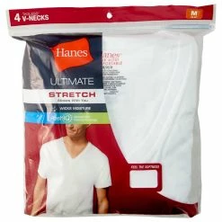 Underwear Mens Hanes® Ultimate® 4pk. Stretch V-Neck T-Shirts