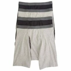 Underwear Mens Fruit Of The Loom 4pk. Boxer Briefs - Black/Grey