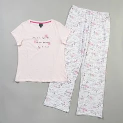 Pajamas Womens Laura Ashley® Scroll Screen Dream Often Pajama Set