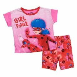 Pajamas Girls Miraculous 2pc. Girl Power Bike Short Pajama Set