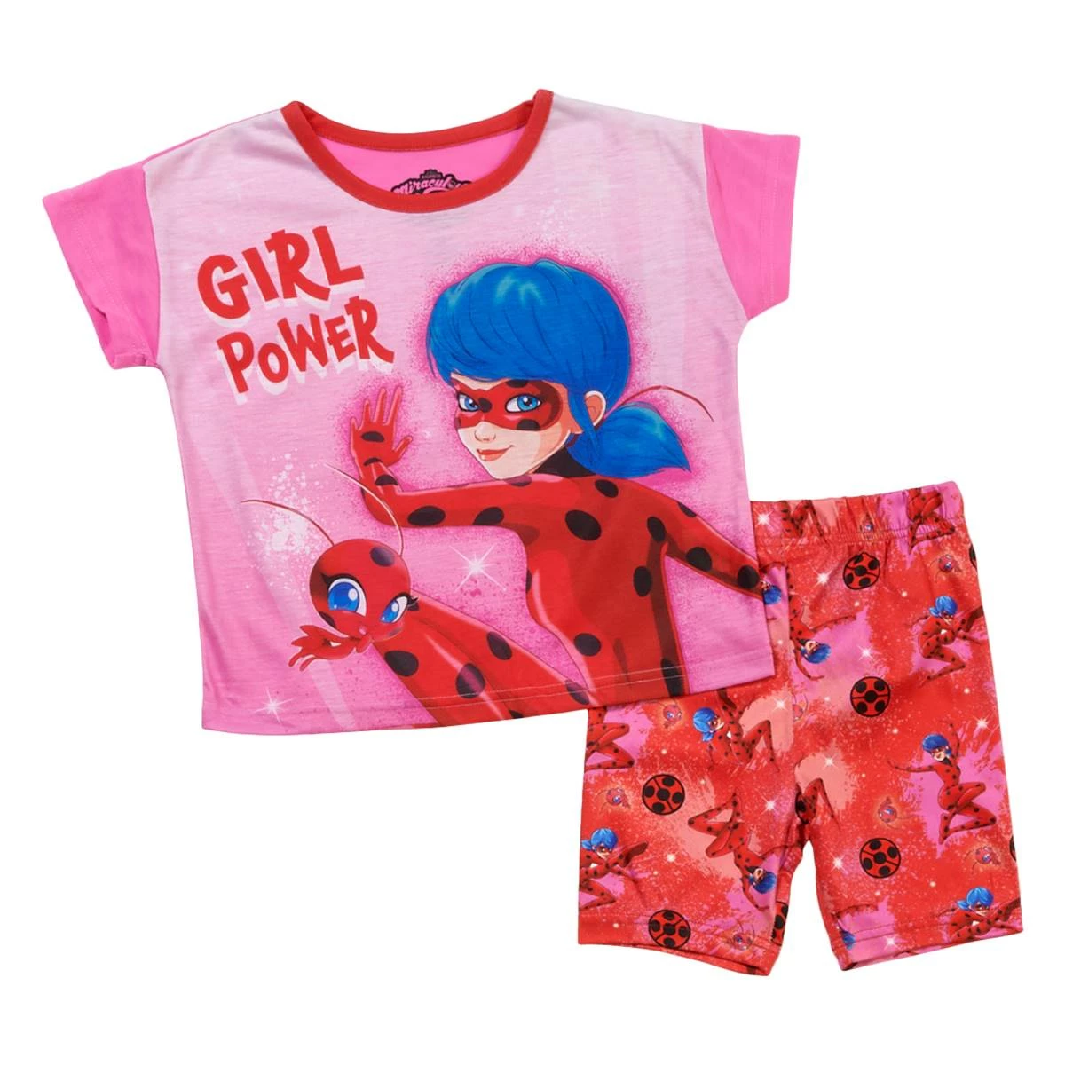 Pajamas Girls Miraculous 2pc. Girl Power Bike Short Pajama Set 3 Pajamas Girls Miraculous 2pc. Girl Power Bike Short Pajama Set