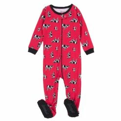 Toddler Unisex Leveret Cow Print Footie Pajamas