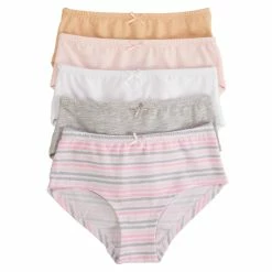 Girls (7-16) René Rofé 5pk. Julianna Stripe Underwear