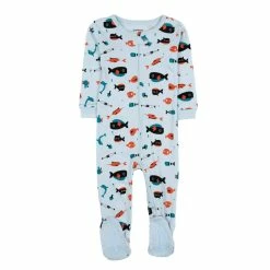 Baby Boy (NB-24M) Leveret Sharks Print Footie Pajamas