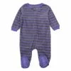 Baby Unisex (6-24M) Leveret Purple Stripe Footie Fleece Pajamas