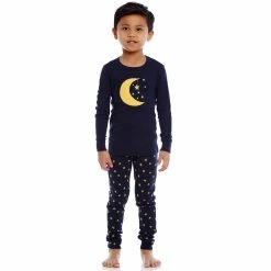 Pajamas Baby Unisex (6-24M) Leveret Moon And Stars Print Pajama Set