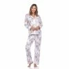 Pajamas Womens White Mark 2pc. Long Sleeve Floral Pajama Set