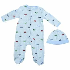 Pajamas Baby Boy (NB-9M) Colorful Cars Boy Footie Sleeper