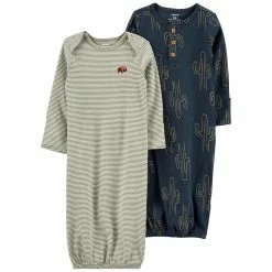 Pajamas Baby Boy (NB-3M) Carter’s® 2pk. Cactus & Buffalo Nightgowns