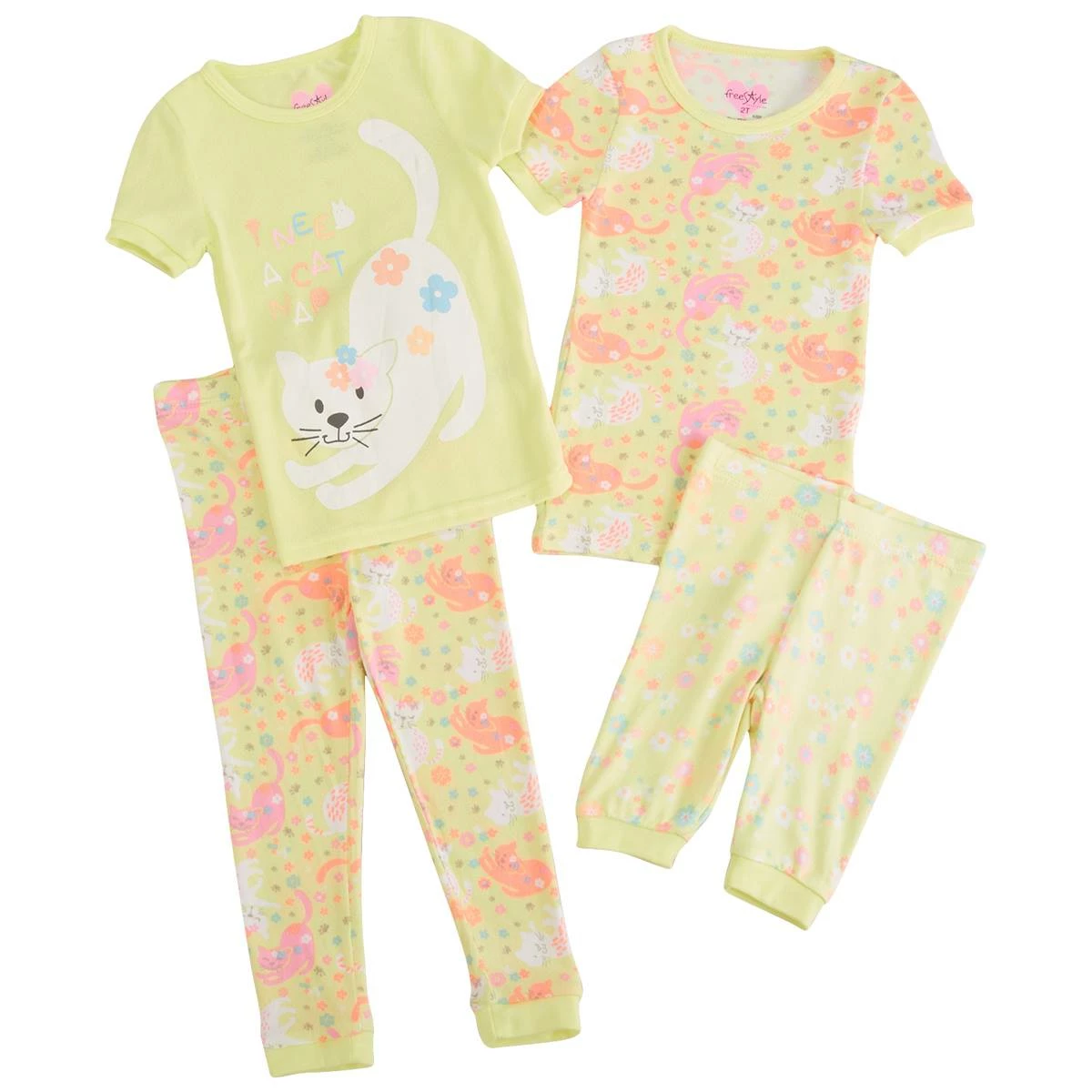 Pajamas Toddler Girl Freestyle Revolution 4pc. Cat Nap Pajama Set 3 Pajamas Toddler Girl Freestyle Revolution 4pc. Cat Nap Pajama Set