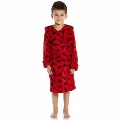 Pajamas Kids Leveret Moose Hooded Fleece Robe