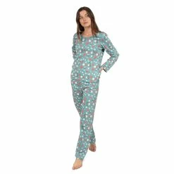 Pajamas Womens Leveret Fish Tank Cotton Pajama Set