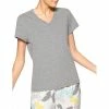 Pajamas Womens HUE® Solid V-Neck Pajama Tee - Grey Heather -Nautica Sales Store 234a0507 4d41 4c96 9046 5f01cc5061ca