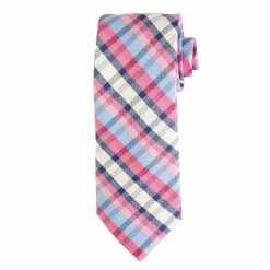 Dress Accessories Mens Nautica Carville Plaid Tie - Magenta