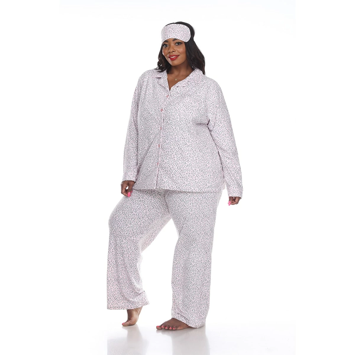 Pajamas Plus Size White Mark 3pc. Pink Cheetah Pajama Set 3 Pajamas Plus Size White Mark 3pc. Pink Cheetah Pajama Set