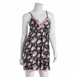 Pajamas Womens René Rofé Floral Lace Trim Chemise