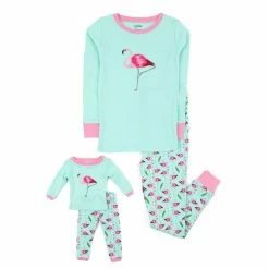 Toddler Girl Leveret Girl And Doll Flamingo Print Pajamas