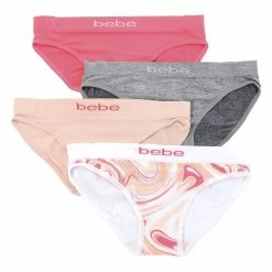 Girls (7-16) Bebe 4pk. Seamless Marble & Solid Bikini Underwear