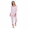 Pajamas Womens Leveret Red Reindeer Cotton Pajama Set