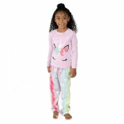 Pajamas Girls Leveret Unicorn And Star Fleece Pajama Set
