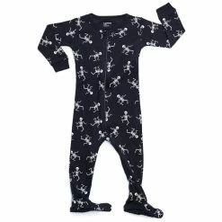 Baby Unisex (6-24M) Leveret Skeleton Print Footie Pajamas