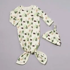 Pajamas Baby Boy (NB) Baby Essentials Woodland Sleep Sack & Hat Set