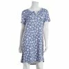 Pajamas Womens IZOD® Floral Hacci Satin Trim Split Neck Nightshirt