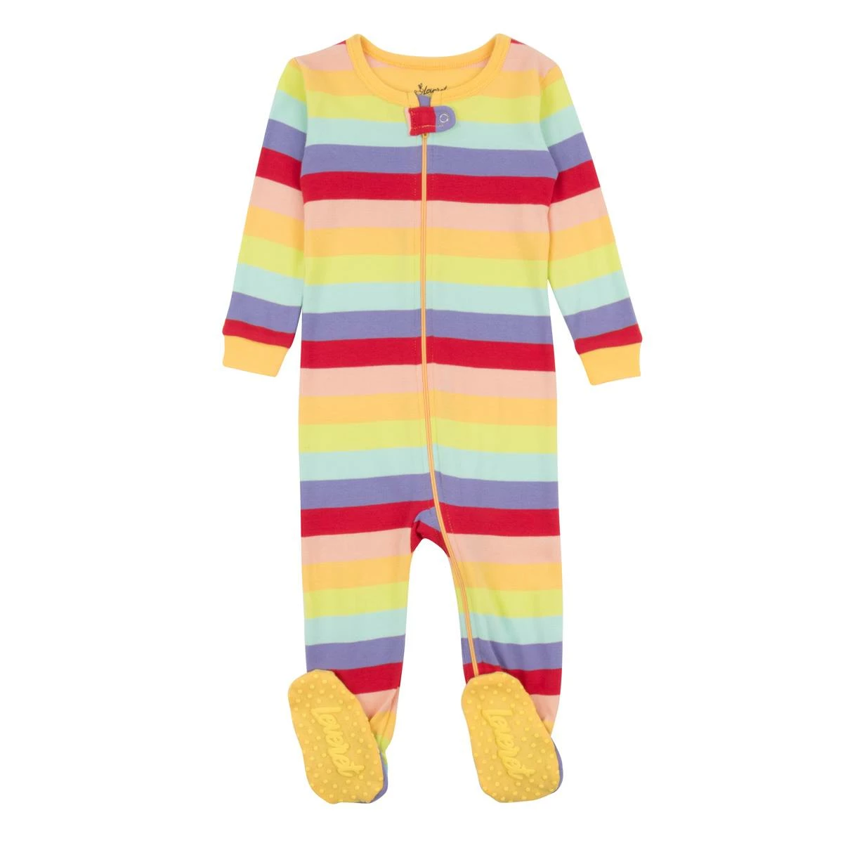 Toddler Unisex Leveret Colorful Stripes Print Footie Pajamas 3 Toddler Unisex Leveret Colorful Stripes Print Footie Pajamas