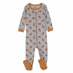 Baby Boy (6-24M) Leveret Bison Print Footie Pajamas