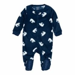 Toddler Unisex Leveret Polar Bears Footie Fleece Pajamas