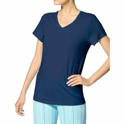 Pajamas Womens HUE® Short Sleeve Solid Knit Pajama Tee