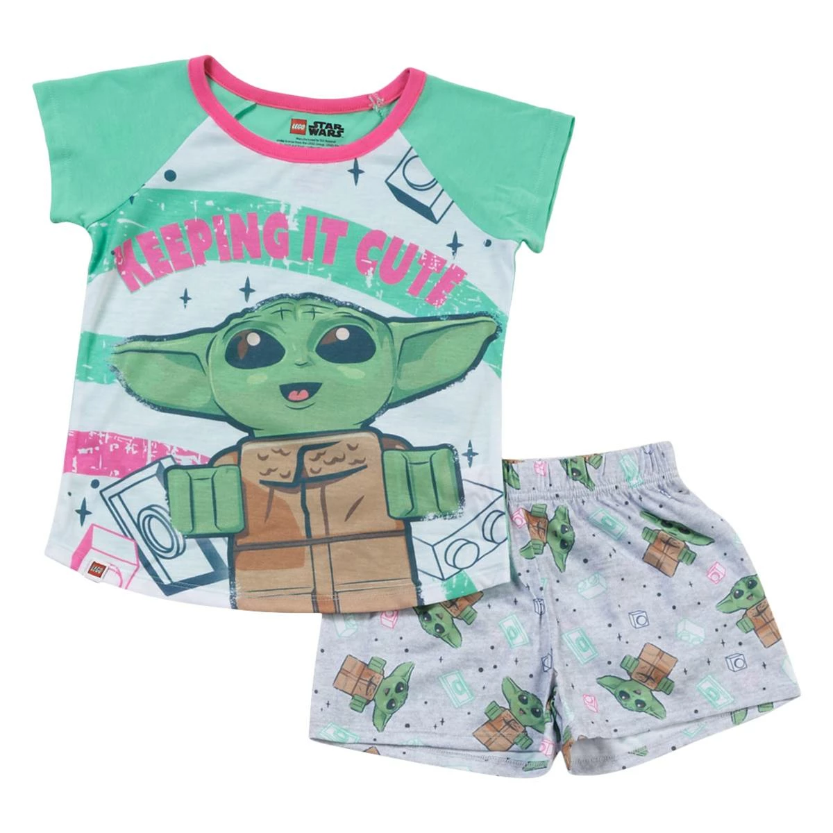 Pajamas Girls 2pc. Baby Yoda Keep It Cute Short Pajama Set 3 Pajamas Girls 2pc. Baby Yoda Keep It Cute Short Pajama Set