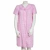 Pajamas Womens Lissome Short Sleeve Gingham Trapunto Plisse Duster