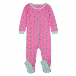 Toddler Girl Leveret Seahorse Print Footie Pajamas
