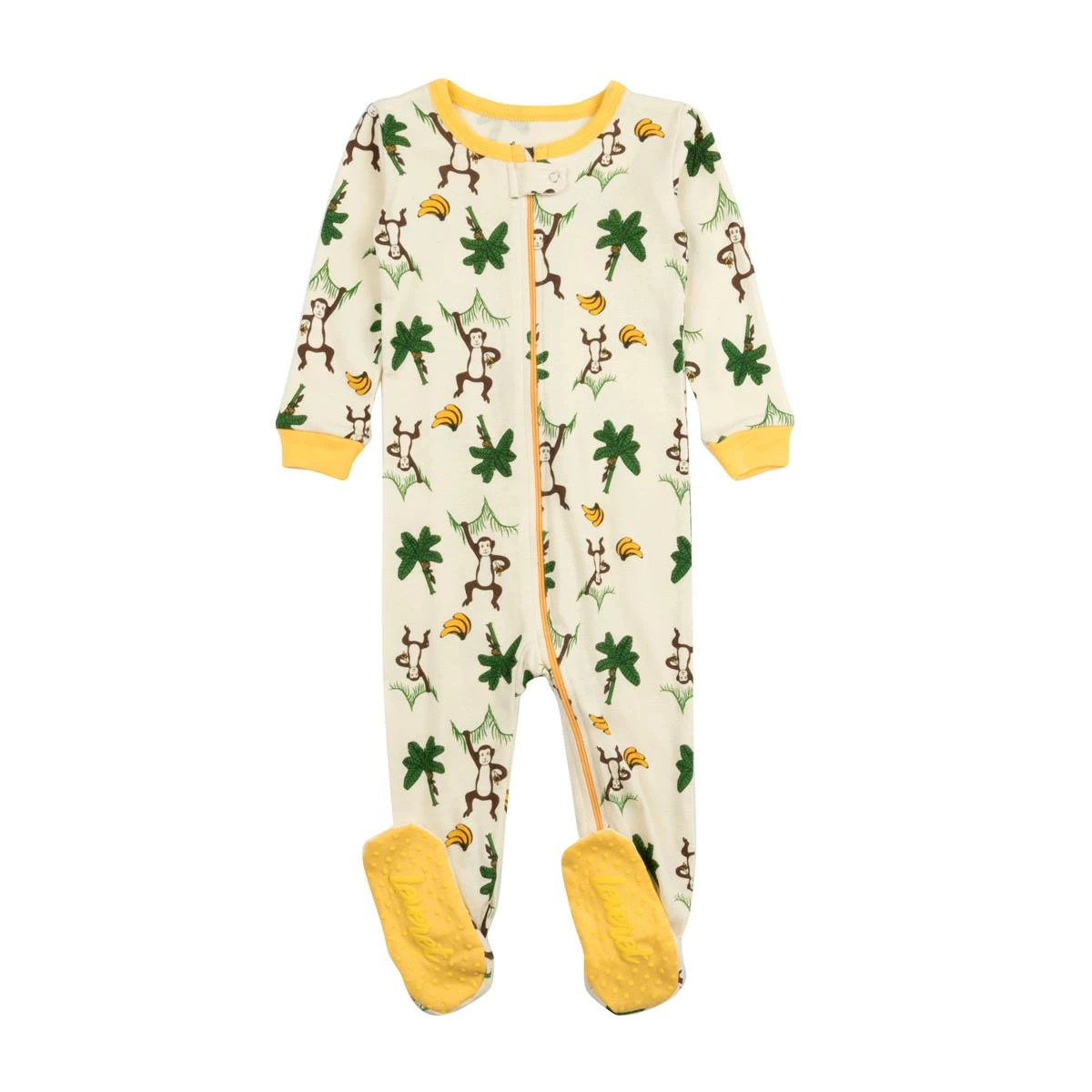Baby Boy (NB-24M) Leveret Monkey And Bananas Print Footie Pajamas 3 Baby Boy (NB-24M) Leveret Monkey And Bananas Print Footie Pajamas