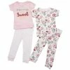 Pajamas Baby Girl (12-24M) Cutie Pie 4pc. Floral Pajama Set