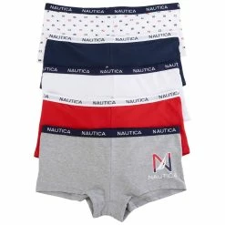 Underwear Juniors Nautica 5pk. Cotton/Spandex Boyshorts Panties W/Waistband
