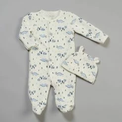 Pajamas Baby Boy (NB-9M) Kyle & Deena Dino Quilted Footed Sleeper