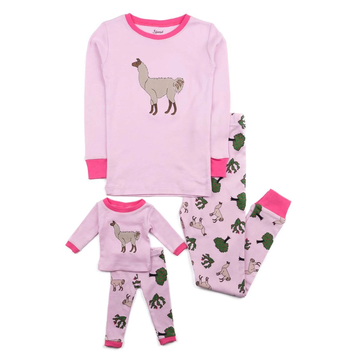 Pajamas Girls Leveret Girl And Doll Llama Pajama Set 3 Pajamas Girls Leveret Girl And Doll Llama Pajama Set