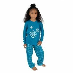Pajamas Toddler Unisex Leveret Snowflake Top & Flannel Pants Pajama Set