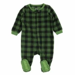 Toddler Unisex Leveret Plaid Footie Fleece Pajamas