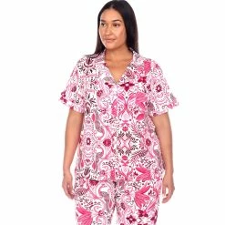 Pajamas Plus Size White Mark 2pc. Short Sleeve Tropical Pajama Set -Nautica Sales Store 49da7db0 6790 4212 9100 b7104287dd44