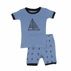 Pajamas Toddler Unisex Leveret Sailboat Cotton Short Pajama Set