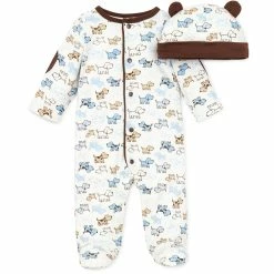 Pajamas Baby Boy (NB-9M) Little Me Cute Puppy Footie Sleeper With Hat