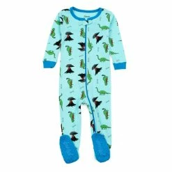 Baby Unisex (NB-24M) Leveret Dinosaur Print Footie Pajamas