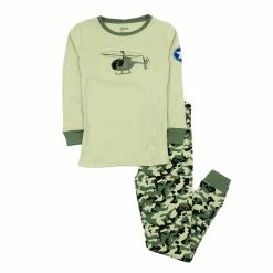 Pajamas Toddler Unisex Leveret Cotton Helicopter Camo Pajama Set