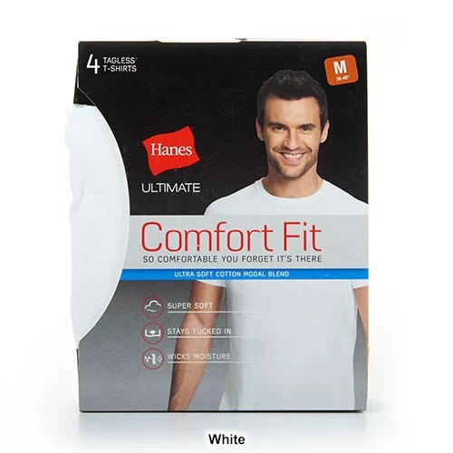 Underwear Mens Hanes® Ultimate® 4pk. Comfort Fit Crew Neck Undershirt 4 Underwear Mens Hanes® Ultimate® 4pk. Comfort Fit Crew Neck Undershirt - Image 2