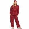 Pajamas Plus Size White Mark 3pc. Red Plaid Pajama Set -Nautica Sales Store 5562d87a f524 4dbe 977a 2d575ba2f82e